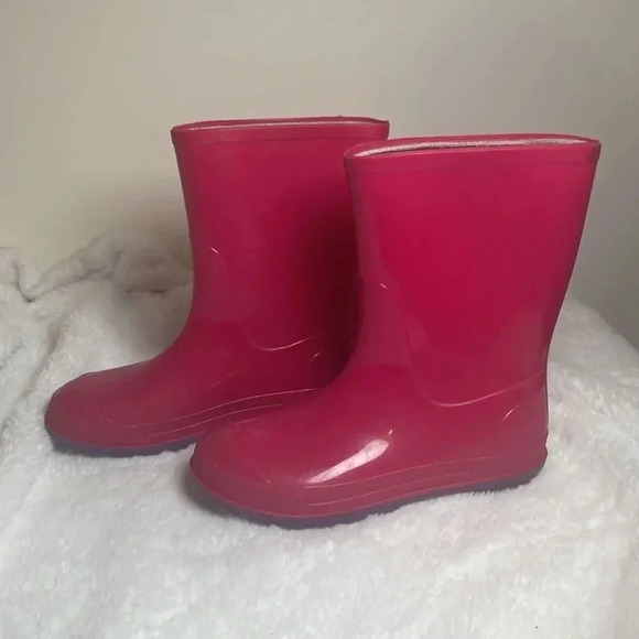Girls Pink & Purple Rain Boots Rubber -Size 13-1 - Picture 3 of 8